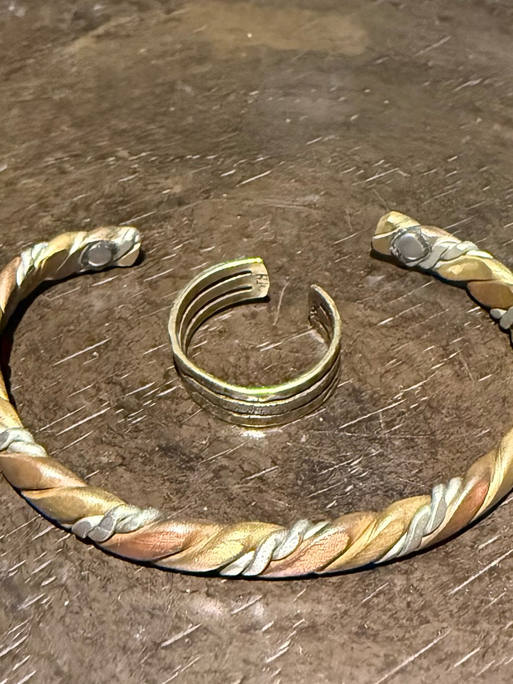 Silpada Tri-Tone Twisted Cuff Bracelet - Silver, Copper and Brass